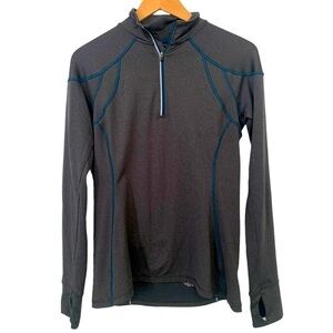 Rei Gray Performance Pullover w/ Teal Piping sz M